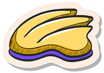 Hand drawn sticker style icon Bicycle helmet