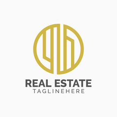 Logo template real estate, apartment, condo, house, rental, business. brand, branding, logotype, company, corporate, identity. Clean, modern and elegant style design