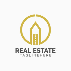 Logo template real estate, apartment, condo, house, rental, business. brand, branding, logotype, company, corporate, identity. Clean, modern and elegant style design