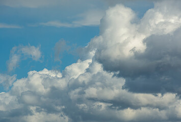 Naklejka na ściany i meble spring sky clouds after thunderstorm close up