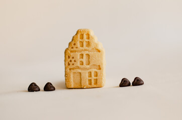 Shortbread houses in white background