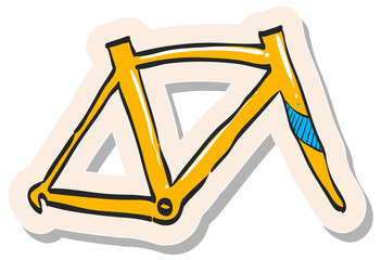 Hand drawn sticker style icon Bicycle frame