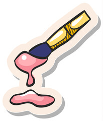 Hand drawn sticker style icon Paint brush