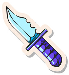 Hand drawn sticker style icon Knife