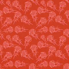 Seamless floral pattern,rose flowers. Elegant hand-drawn drawing. Wallpaper design, fabric, textile, packaging, wedding design.