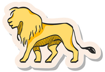 Hand drawn sticker style icon Lion
