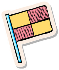 Hand drawn sticker style icon Lineman flag