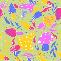 Mushroom digital paper Mushroom Seamless patterns Mushroom Printable scrapbook paper Mushroom Backgrounds