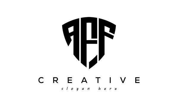 AFF letter creative logo with shield	