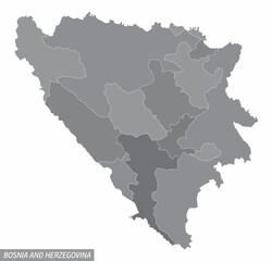 Fototapeta premium Bosnia and Herzegovina administrative map
