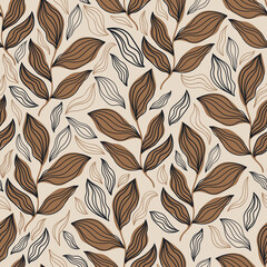 Seamless pattern floral abstract.Botanical vintage nature background.Print fashion textile.