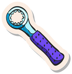 Hand drawn sticker style icon Bicycle tools