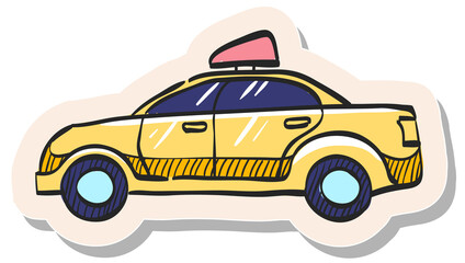 Hand drawn sticker style icon Safety car