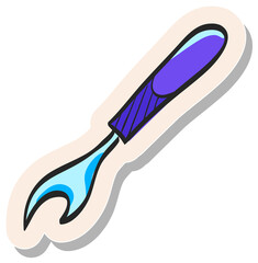 Hand drawn sticker style icon Seam ripper