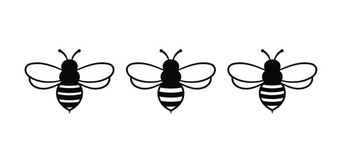 Bee icon, Honey Bee on white background.