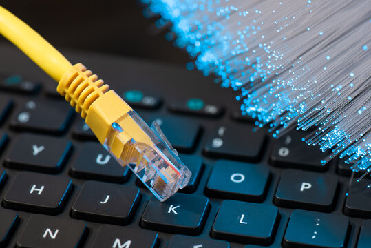 High speed fiber optic internet concept
