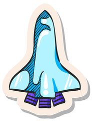 Hand drawn sticker style icon Space shuttle