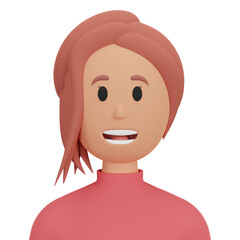 3d rendering female character isolated on white background