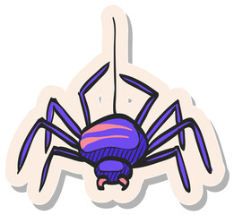 Hand drawn sticker style icon Spider