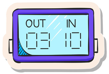 Hand drawn sticker style icon Player substitution board