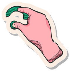 Hand drawn sticker style icon touchpad gesture