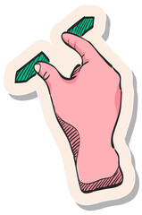 Hand drawn sticker style icon touchpad gesture
