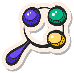 Obraz premium Hand drawn sticker style icon Baby toy