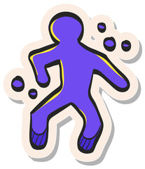 Hand drawn sticker style icon Crime victim