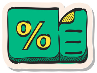 Hand drawn sticker style icon Discount ticket