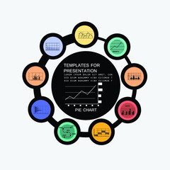 Set of different charts and templates for infographic 