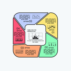 Set of different charts and templates for infographic 