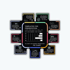 Set of different charts and templates for infographic 