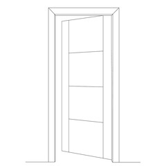 open door drawing with one continuous line