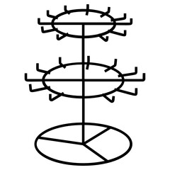Metal round rotating clothing display stand with Hooks Concept Vector Icon Design, Retail Shop Equipment Symbol, Supermarket fixtures Sign, Grocery Store Supplies Stock illustration