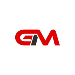 GM initial letter, modern logo design template vector