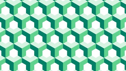 Simple green colored geometric pattern with white hexagon
