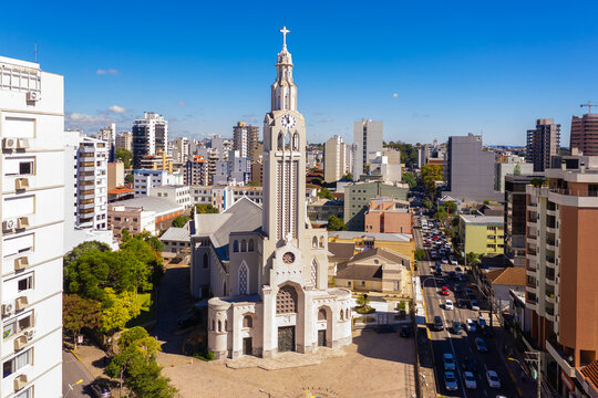 Caxias do Sul, RS, Brazil - MAI 08 of 2021 - The Church of S&atilde;o Pelegrino is a Catholic temple located in Caxias do Sul, Brazil.