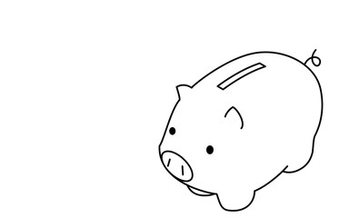 貯金のイメージ、豚の貯金箱、アイソメトリック