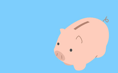 貯金のイメージ、豚の貯金箱、アイソメトリック