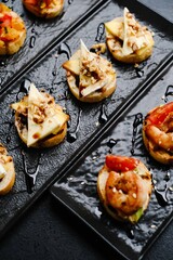 bruschetta with delicious camembert cheese