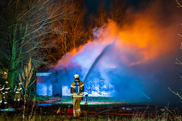 firefighters in fire