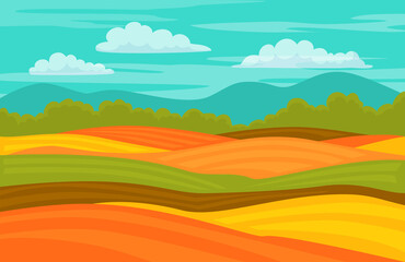 Fototapeta na wymiar autumn fall colorful cute fields landscape background