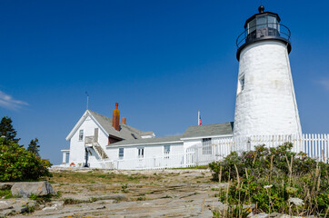 Fototapeta na wymiar Pemaquid Point Leuchtturm, Bristol, Lincoln County, Maine, New England, USA, Nordamerika