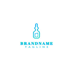 bottle with pipette logo cartoon icon design template vector illustration