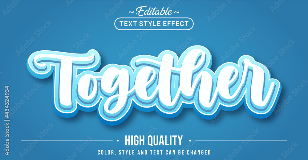 Poster Editable text style effect - Together text style theme.