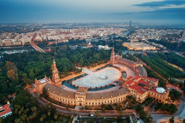 Seville Plaza de Espana aerial view