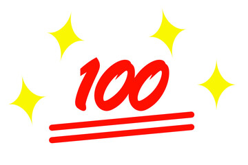 100点満点　ベクターイラスト