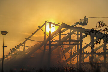 sunset nearby a fire
