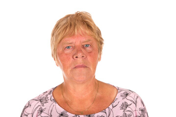 Obraz premium Portrait senior woman on white background