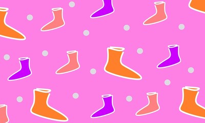 simple line boots and circles pattern design